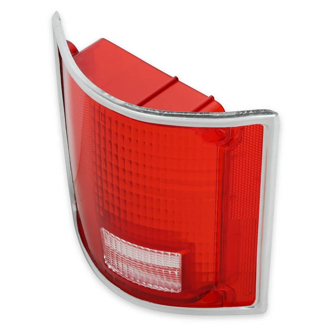 07-106 – HOLLEY Tail Light Lens, Red Lens With Clear Reverse Rectangular Single With Chrome Trim/ Mounting Hardware